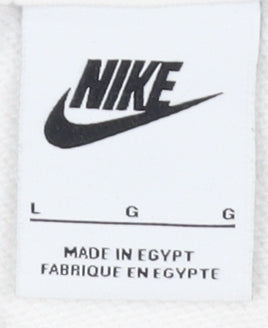 Nike Women's White Pullover Hoodie L with Logo