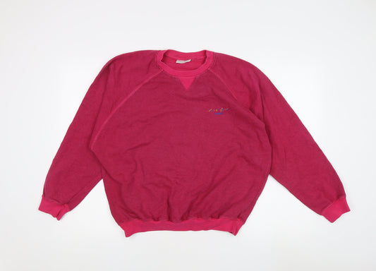 Additional front view of Adidas unisex red striped logo sweatshirt, size M