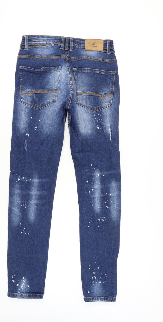 Voi Men’s Blue Distressed Denim Jeans 30