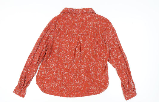 Hush Women's Red Polka Dot Button-Up Shirt Size 12
