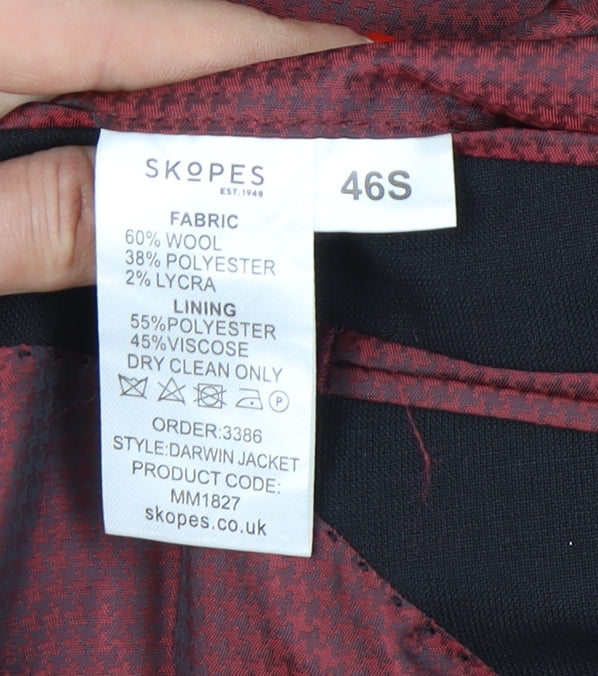 Skopes Men's Black Blazer 46S Single-Breasted