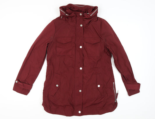Next Women's Red Mid-Length Parka Jacket Size 12
