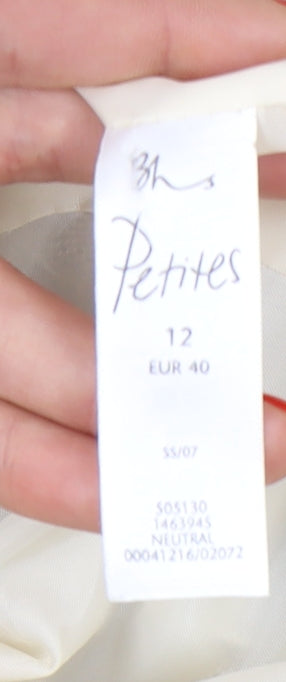 BHS Women Neutral Pinstripe Regular Blazer Size 12