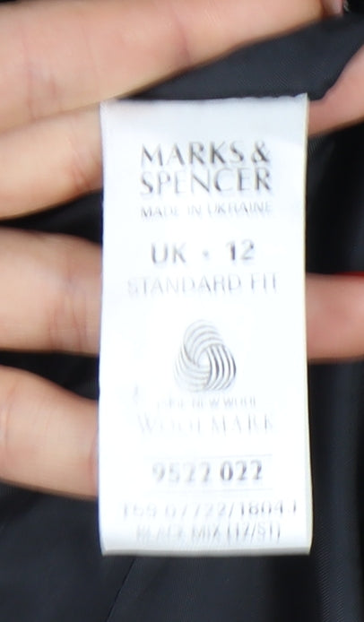 Marks and Spencer Women's Black Wool Blazer, Size 12
