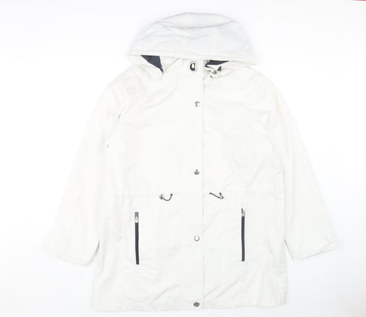Womens UK Size 16 Finesse White Parka Coat