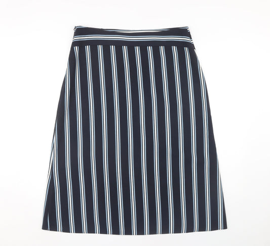 Marks and Spencer Women's Blue Striped Skirt, Size 14