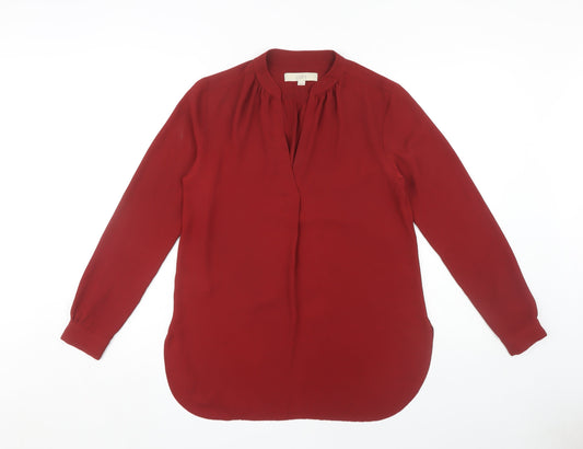 Womens UK Size XS LOFT Red Basic Blouse