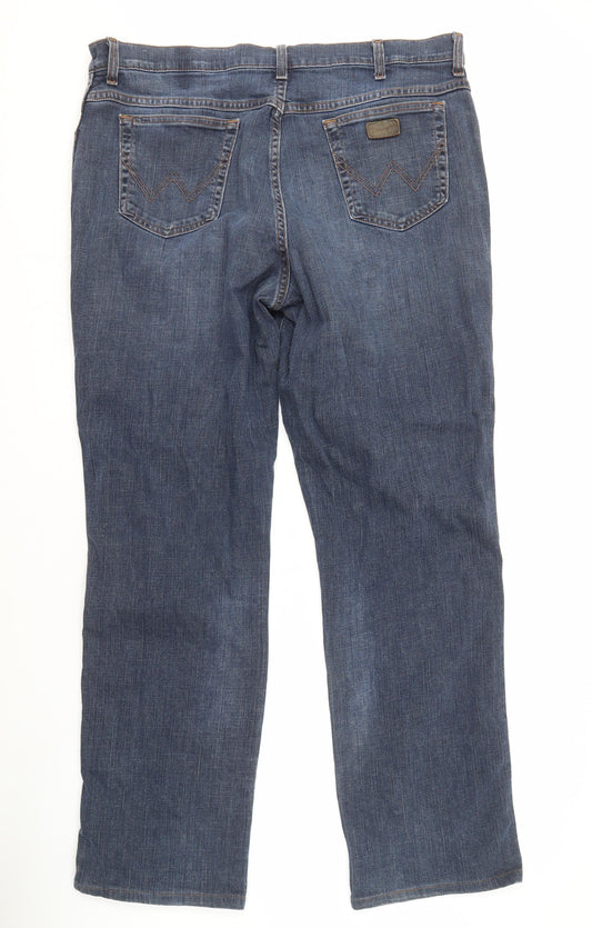 Wrangler Men's Blue Regular Fit Jeans with Stretch