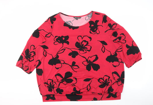 Womens UK Size 22 Bonmarché Red Basic Blouse