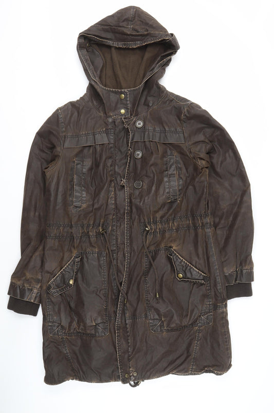 Womens UK Size 14 Marks and Spencer Brown Parka Coat