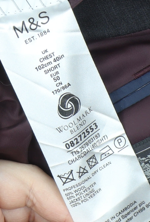 Mens UK Size 40 Marks and Spencer Regular Grey Suit Jacket