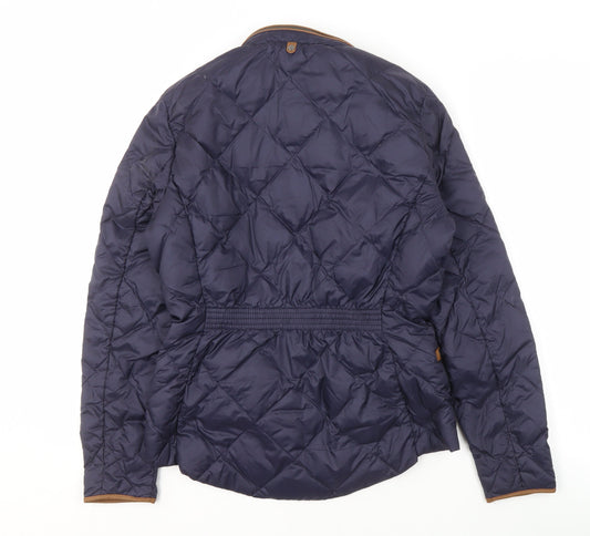 Womens UK Size 8 Marks and Spencer Blue Quilted Coat