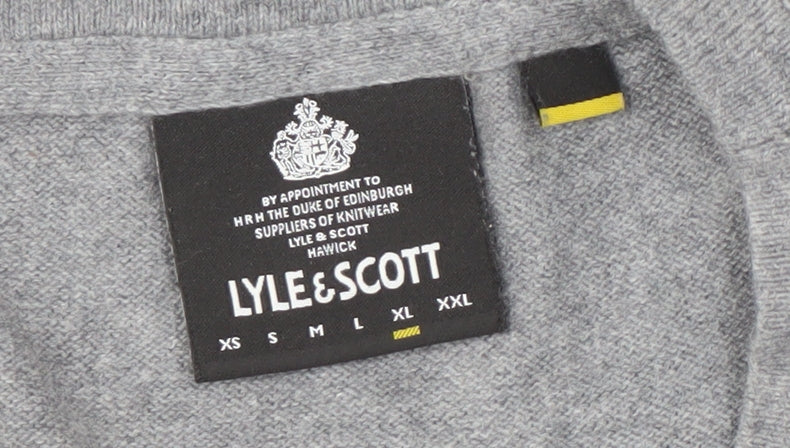 Lyle & Scott Men's Grey Cotton Pullover Jumper - Size L