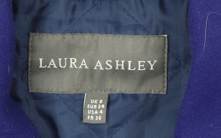 Womens UK Size 8 Laura Ashley Blue Pea Coat