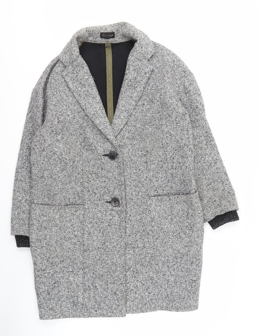 Womens UK Size S Topshop Grey Overcoat