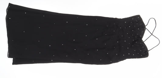 Marvie Women's Black Beaded Long Sleeveless Dress
