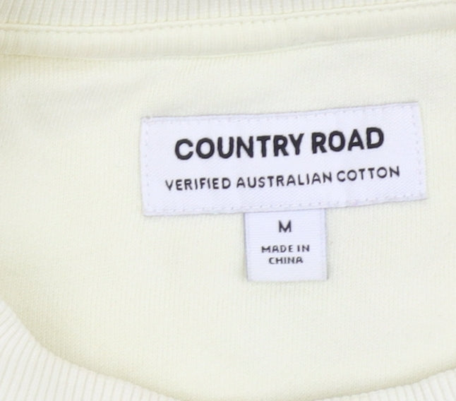 Brand and care label for Country Road unisex ivory pullover sweatshirt m
