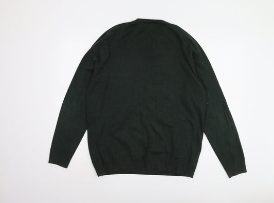 Next Men's Green Cotton Pullover Jumper Size L