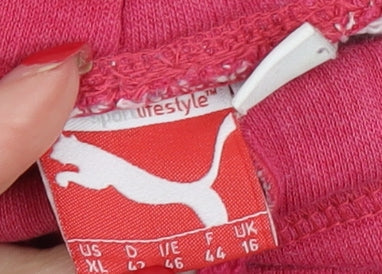 Puma Women's Pink Sweatshirt UK 16 Logo Casual