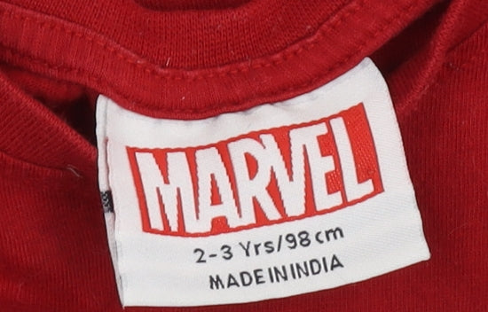 Marvel Boys Red T-Shirt 2-3 Years Spider-Man Graphic