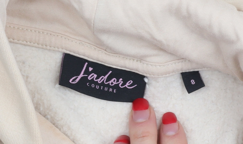 J'adore Couture Women’s Beige Pullover Hoodie Size 8