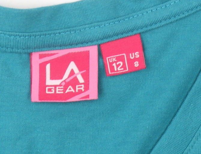Womens UK Size 12 LA Gear Blue Basic T-Shirt