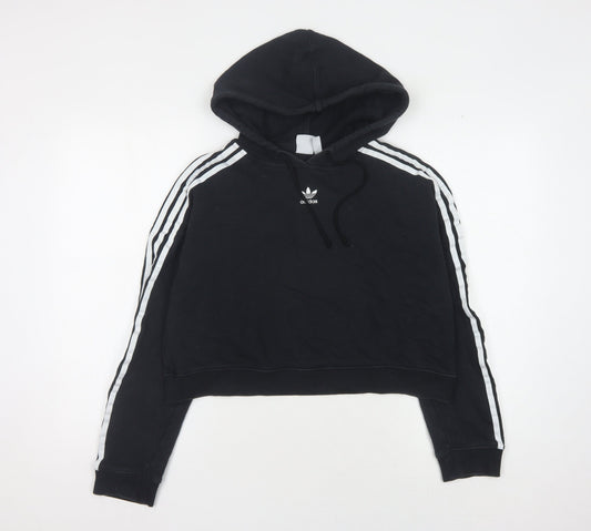 Additional front view of Adidas Women's Black Pullover Hoodie, size 8