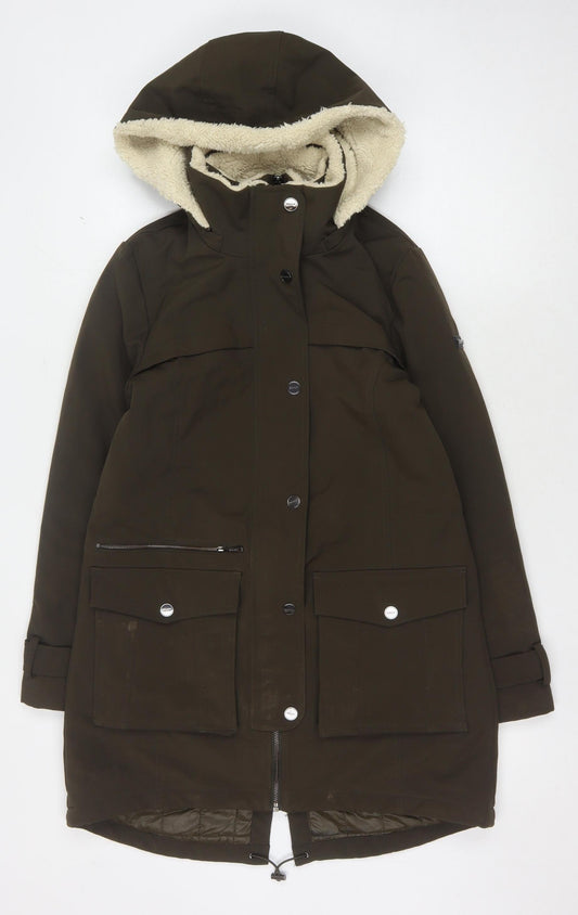 Womens UK Size XS DKNY Brown Parka Coat