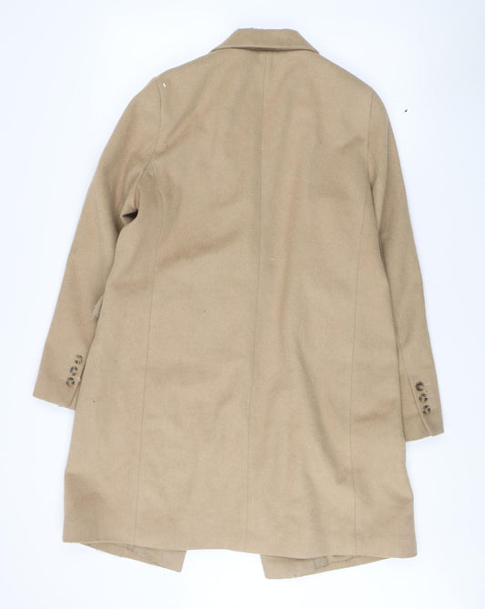 Jaeger Women's Beige Wool Blend Overcoat Size 12