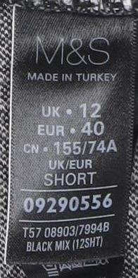 Womens UK Size 12 Marks and Spencer Leggings Black Leggings