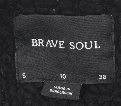 Womens UK Size S Brave Soul Black Basic Coat
