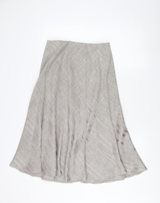Marks and Spencer Women's Grey Flare Midi Skirt Size 10