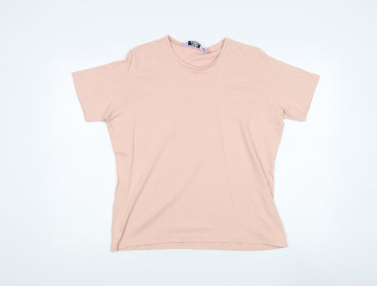 Honor Millburn Women's Pink Embroidered T-Shirt L