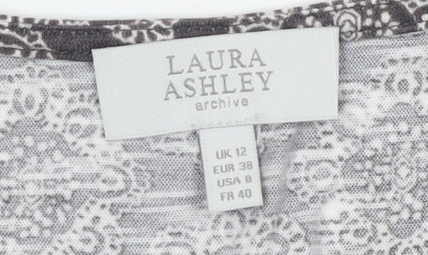 Womens UK Size 12 Laura Ashley Grey Basic Tank