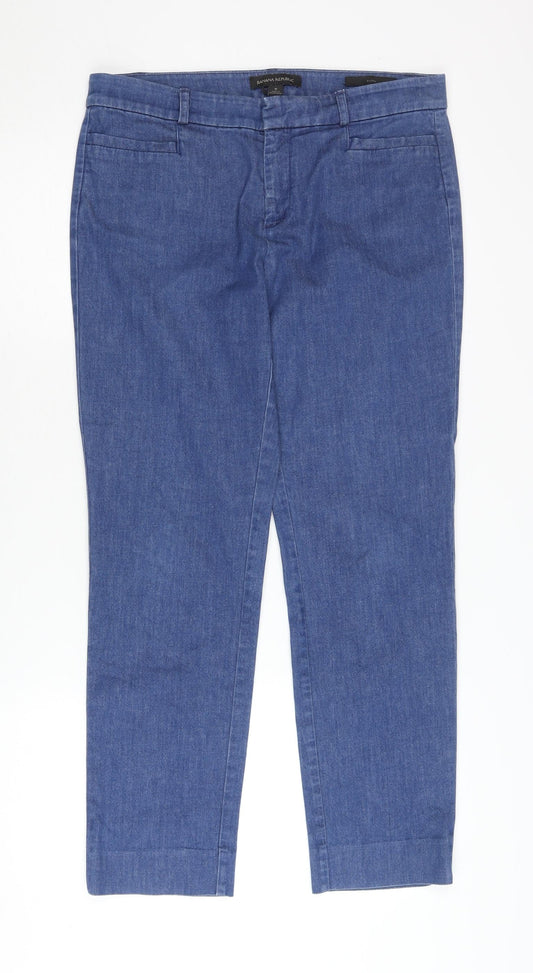 Womens UK Size 6 Banana Republic Regular Fit Chino Blue Trousers