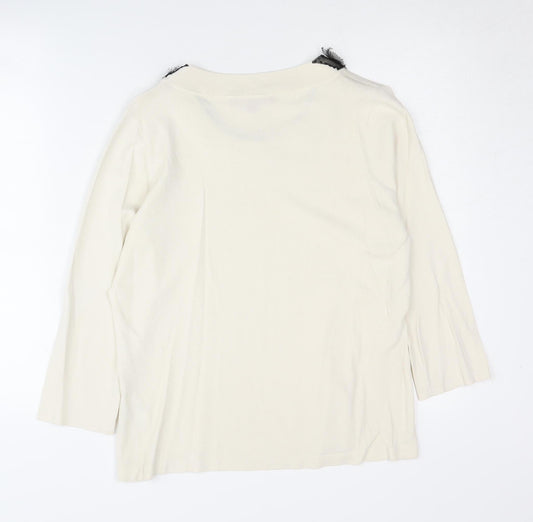 Womens UK Size M Jacques Vert Ivory Pullover Jumper