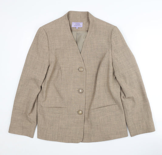 Additional front view of Honor Millburn Women’s Beige Suit Jacket, size UK 14