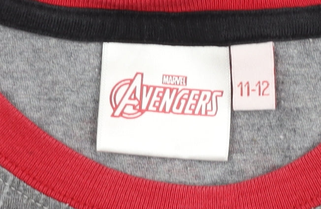 Marvel Boys Iron Man T-Shirt 11-12 Years Grey Red Sequin