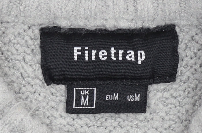 Firetrap Men's Grey Pullover Jumper - Medium
