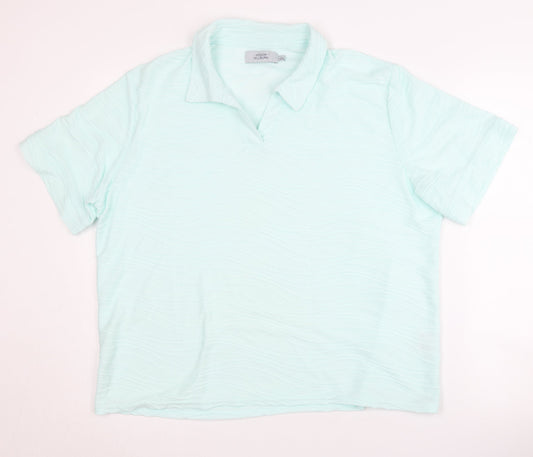 Honor Millburn Women's Blue Polo Shirt L Short Sleeve