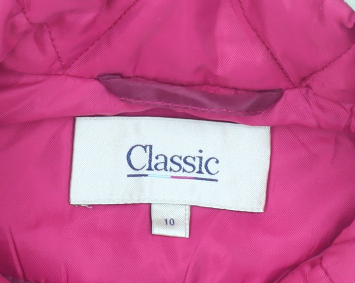 Classic Women's Pink Quilted Waistcoat Size 10 Casual