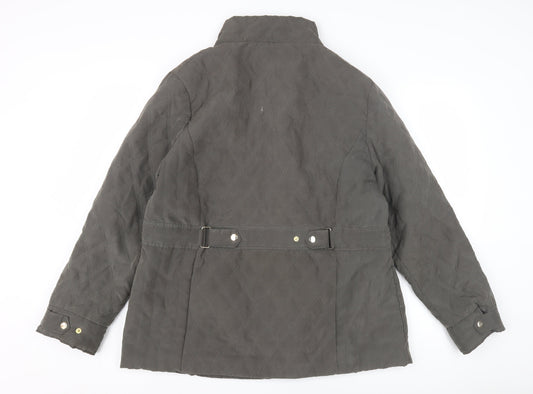 Womens UK Size 14 EWM Grey Quilted Coat