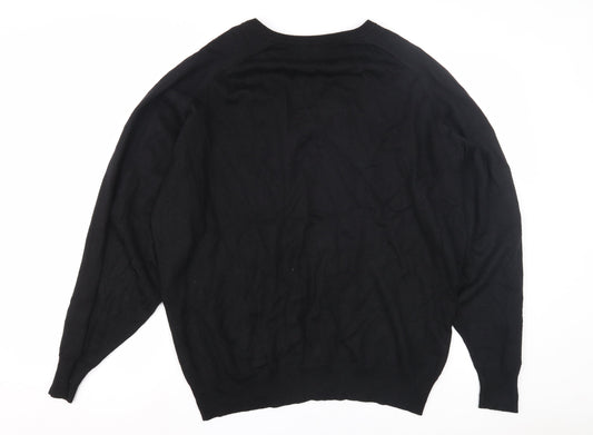 Wolsey Men's XL Black V-Neck Pullover Jumper