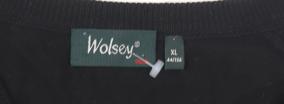 Wolsey Men's XL Black V-Neck Pullover Jumper