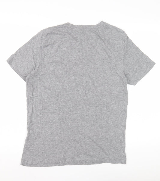 Jack & Jones Men's Grey Graphic T-Shirt Size S