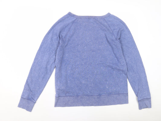 Gap Women Blue Sweatshirt, Graphic Print, Size S