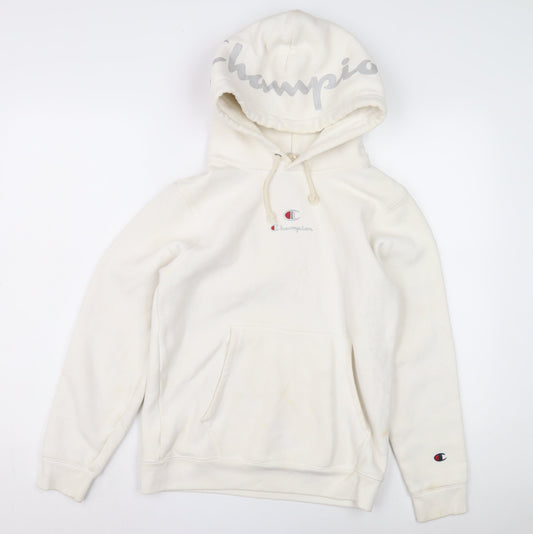 Womens UK Size XS Champion White Pullover Hoodie