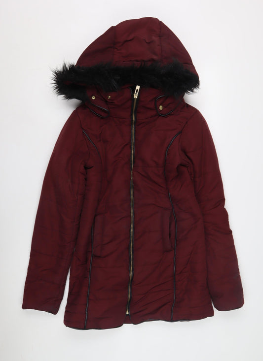 Womens UK Size 10 Brave Soul Red Puffer Jacket