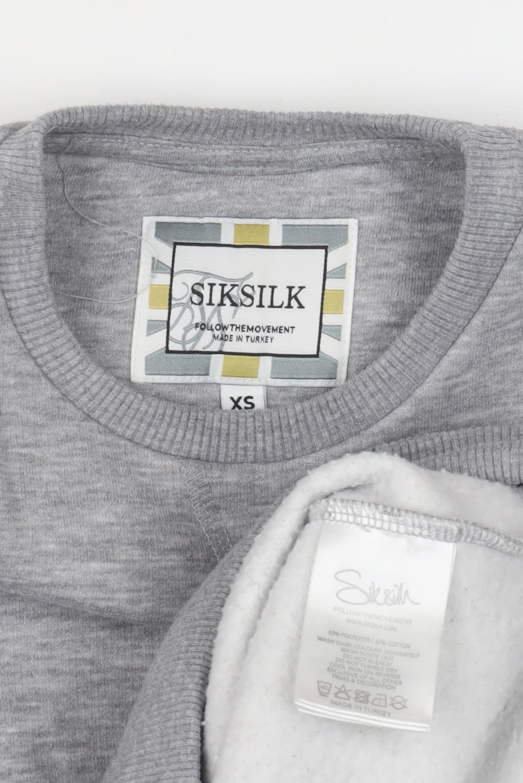 Mens UK Size XS SikSilk Grey Pullover Sweatshirt