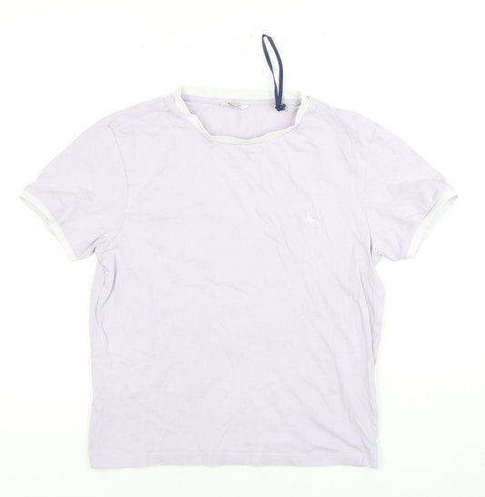 Womens UK Size 10 Jack Wills Purple Ringer T-Shirt